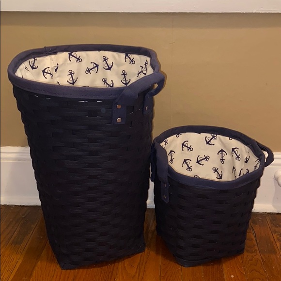 J. Crew Other - HOST PICK 1 hamper (large)&1 garbage (small) navy